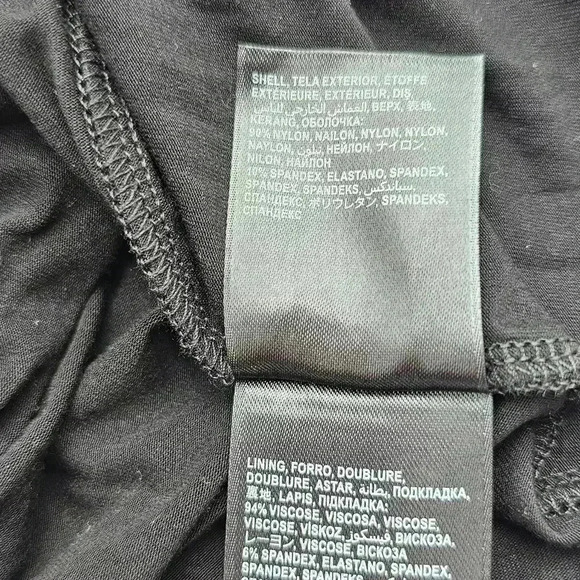 Bebe Women's S Black Surplice Asymmetrical is Hem Lace Dress NWT - Picture 8 of 13